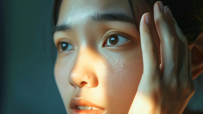 A distressful woman in sunlight 