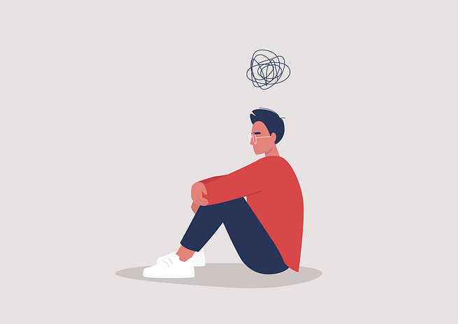 Web a man sitting calm