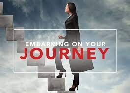 download A woman climbing up on stairs embarking her journey